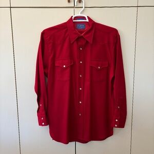 Vintage Pendleton Red Wool Western Cowboy Shirt | Men’s Large